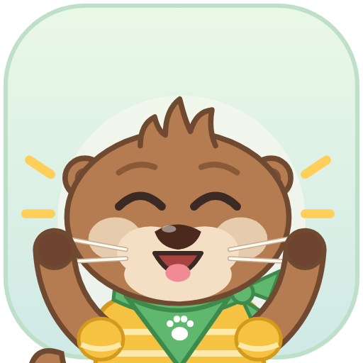 Quenji the otter cheering